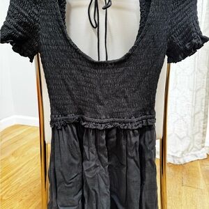 UO Black Smocked Romper